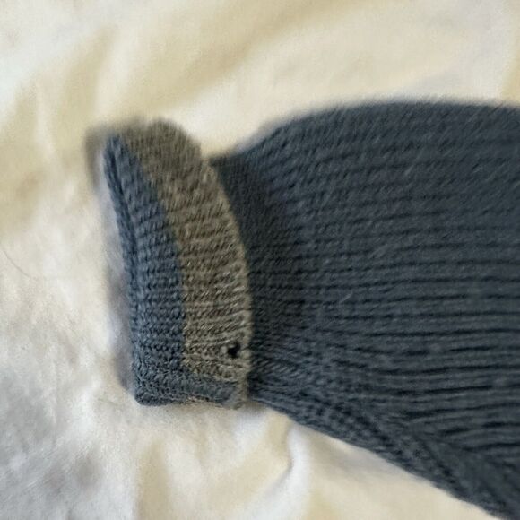 Vintage Wool Sweater Towne and King California Mens L V Neck Shawl Collar Blue - Picture 15 of 15